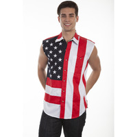 FLAG SHIRT CUTOFF SLVS