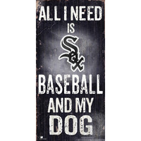 Chicago White Sox Sign Wood 6x12 Baseball and Dog Design Special Order