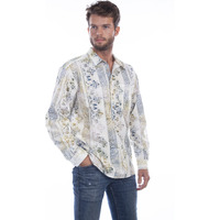 MEN's L/S BATIK POPOVER SHIRT