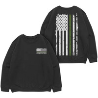 Vintage Green Line Crewneck Sweatshirt Black - XL