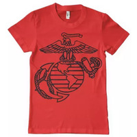 Marine Emblem Men's T-Shirt Red - Medium