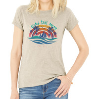 V-Neck Tee - Anchors Away by Delsol for Women - 1 Pc T-Shirt (XL)