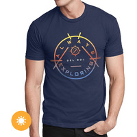 Men Crew Tee - Always Exploring - Indigo by DelSol for Men - 1 Pc T-Shirt (2XL)