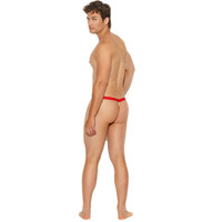 MENS STRIPED MESH G-STRING POU BLACK O/S