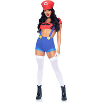 3 PC Gamer Babe, includes character crop top, suspender shorts with icon accents, and hat.