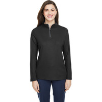 Ladies Fusion chromaSoftPique Quarter-Zip - BLAcK - XS(D0102H7ZcBX)