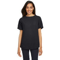 Ladies Perfect FitBoat-Neck Blouse - BLAcK - XS(D0102H7Z4T2)