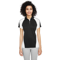 Ladies Advantage Snag Protection Plus IL colorblock Polo - BLK RED D cHRc - XS(D0102H7ZB6J)