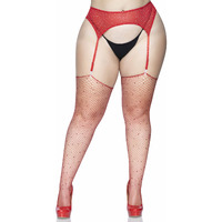 Rhinestone fishnet stockings.