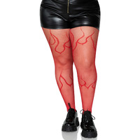 Flame net tights.