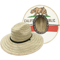 California Flag Straw Lifeguard Hat
