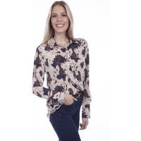 POLY CREPE BLOUSE W/WESTERN BK YOKE
