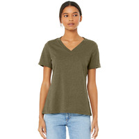 Bella + Canvas 6405CVC Ladies Relaxed Heather CVC Jersey V-Neck T-Shirt