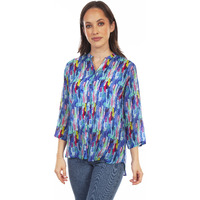 BUTTON UP PRINT BLOUSE