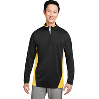 Mens Flash Snag Protection Plus IL colorblock Quarter-Zip - BLAcK SUNRY YLW - S(D0102H789FX)