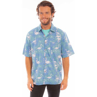 HAWAIIAN FLAMINGOS & LEAVES