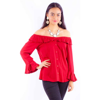 RUFFLE OFF/ON SHOULDER BLOUSE
