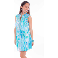 EYELET SLEEVELESS DRESS