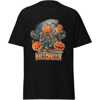Halloween angel of death pumpkin classic Blackt-shirt unisex merchyprint size Medium(D0102HgD4VU)
