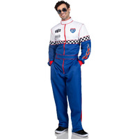 Speedway Racer, features jumpsuit with pockets, two-way zipper, and patch accents.