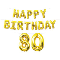 Happy Birthday  80  Balloon Streamer