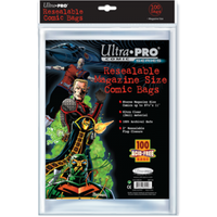 Comic Bags - Magazine Size - Resealable (100 per pack)