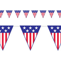 Patriotic Pennant Banner - Pack of 12: Show Your American Pride!