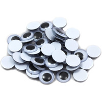 WIGGLE EYES ROUND 15MM BLACK 50CT