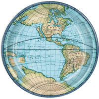 Travel-Themed Party Plates: Pack of 12 Stylish Bon Voyage Plates