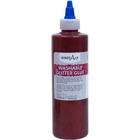 WASHABLE GLITTER GLUE 8 OZ RED