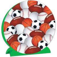 "Vibrant 3-D Sports Centerpieces - Pack of 12 - Perfect for Sports-Themed Events!"
