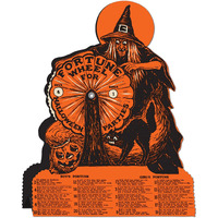 Vintage Hllwn Witch Fortune Wheel Game