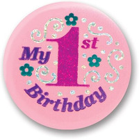 My  1st  Birthday Satin Button