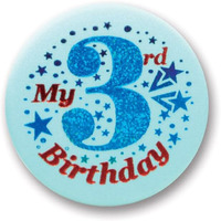 My  3rd  Birthday Satin Button