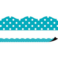 TEAL POLKA DOTS MAGNETIC BORDER
