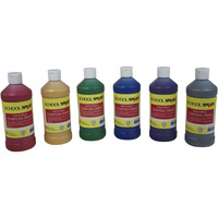School Smart Washable Tempera Paint Set, Assorted Glitter Colors, Pint Set of 6