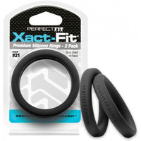 Perfect Fit Xact-Fit #21 2 Pack Black Cock Rings(D0102H5LMZ7.)