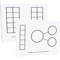 Didax Educational Resources Write-On Wipe-Off Five and Ten-Frame Mats, Set of 10