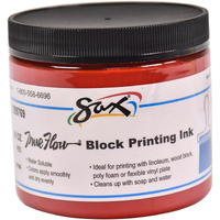 Sax True Flow Non-Toxic Water Soluble Block Printing Ink, 1 pt Jar, Primary Red