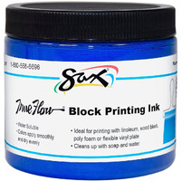 Sax True Flow Non-Toxic Water Soluble Block Printing Ink, 1 pt Jar, Primary Blue