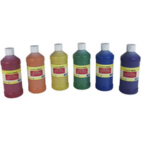 School Smart Washable Finger Paints, Assorted Glitter Colors, Pint Set of 6