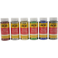 School Smart Craft Glitter, 4 Ounces, Assorted Colors, Set of 6