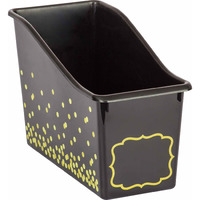 BLACK CONFETTI PLASTIC BOOK BIN