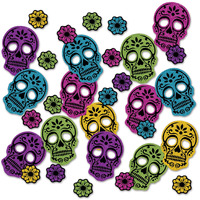 Day Of The Dead Sparkle Confetti - Vibrant Pack of 12