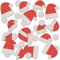 Santa Hat Sparkle Confetti: Festive Cheer in a Pack of 12