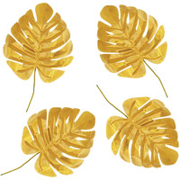 Fabric Gold Palm Leaves