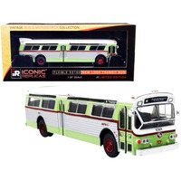 Flxible 53102 Transit Bus #N "Roosevelt Blvd. & Comly Road" SEPTA Philadelphia (Pennsylvania) Light Green and Silver with White Top "Vintage Bus & Motorcoach Collection" 1/87 (HO) Diecast