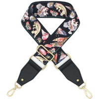 Wide Replacement Canvas Bag Strap Black Fish Crossbody Shoulder Strap Purse Handbag Adjustable Belt