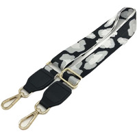 Black White Replacement Adjustable Bag Strap Wide Crossbody Shoulder Strap Messenger Bag Purse Handbag Belt