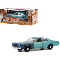 1977 Plymouth Fury Unrestored Turquoise Metallic (Sergeant Rick Hunter's) "Hunter" (1984-1991) TV Series "Hollywood Series" 1/24 Diecast Model Car by Greenlight